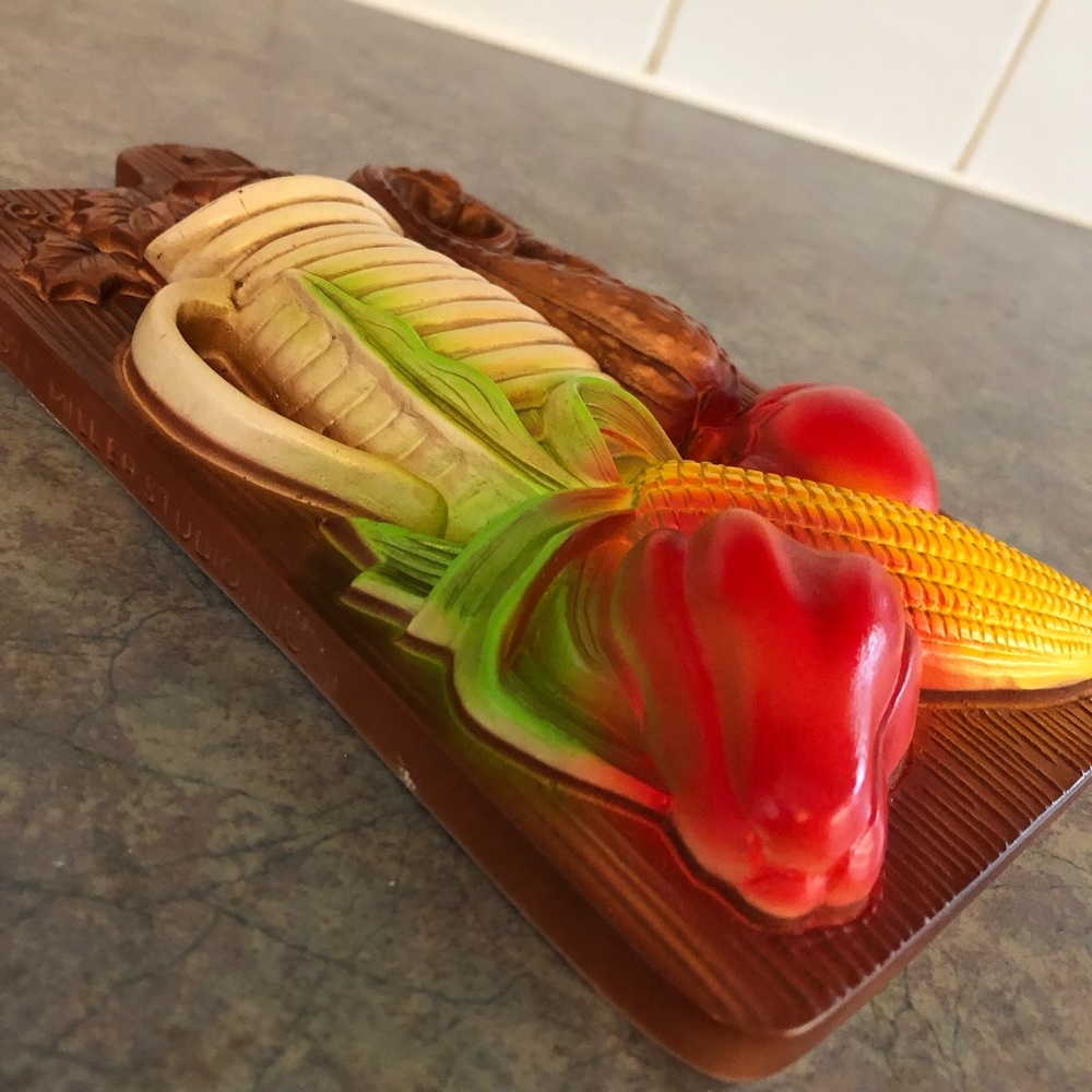 70's Miller Studios Kitchen Chalkware - 70's Kitchen - 3D Wall Plaque - Veggies - Picture 7 of 12
